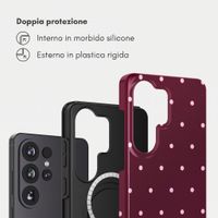 Selencia Cover posteriore Vivid con MagSafe Samsung Galaxy S26 Ultra - Happy Dots Burgundy