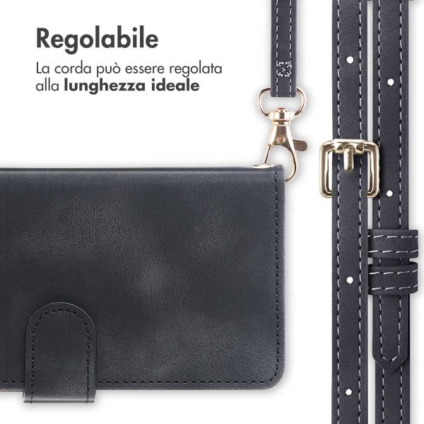 imoshion Cover a libro con Cordino Samsung Galaxy S25 Plus - Nero