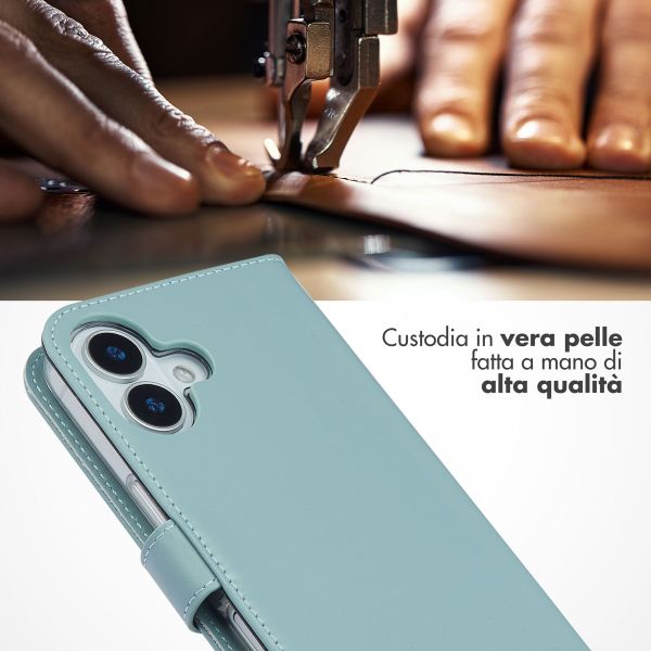 Selencia Cover a libro in vera pelle Apple iPhone 17 - Air Blue