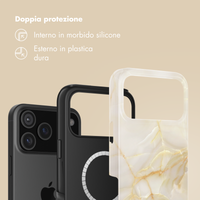 Selencia Cover posteriore Vivid con MagSafe Apple iPhone 17 Pro Max - Golden Beige Marble