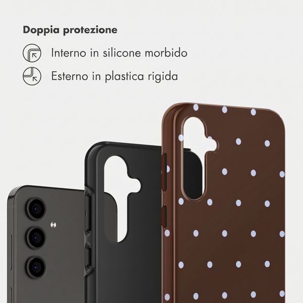 Selencia Cover Posteriore Vivid Samsung Galaxy S24 FE - Happy Dots Chocolate