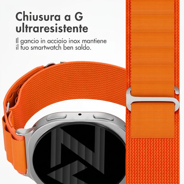 Accezz Cinturino in nylon Alpine Samsung Galaxy Watch 9 (40/44mm) / Watch 8 (40/44mm) / Classic (46mm) - Arancio