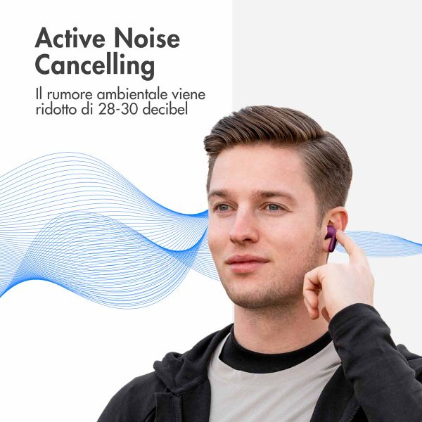 imoshion Aura Pro Auricolari in-ear wireless - Cancellazione attiva del rumore (ANC) - Bordeaux