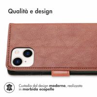 imoshion Cover a libro di Lusso Apple iPhone 15 - Marrone