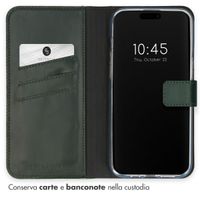 Selencia Cover a libro in vera pelle Apple iPhone 15 Pro - Verde