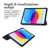 imoshion Cover Trifold Design Apple iPad 11 (2025) 11 pollici A16 / iPad 10 (2022) 10.9 pollici - Black Marble