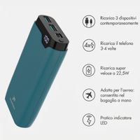imoshion Powerbank da 20.000 mAh - Caricabatterie rapido da 22,5 W - USB-C / USB-A - Petrol Green