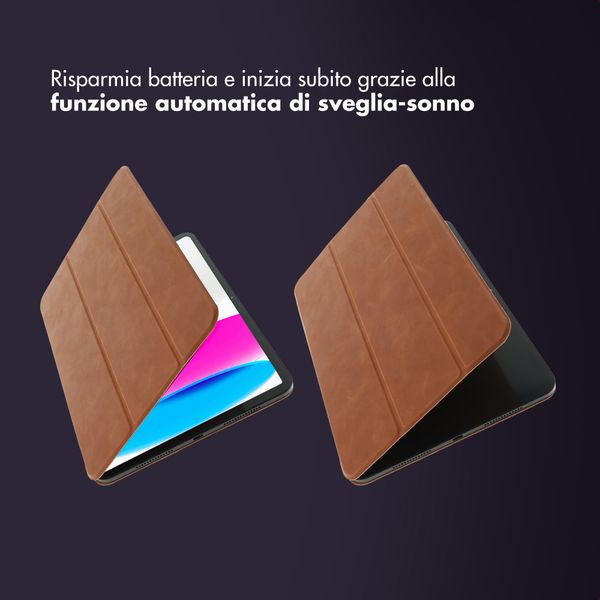 Accezz Cover a libro trifold in pelle Apple iPad 11 (2025) 11 pollici A16 / iPad 10 (2022) 10.9 pollici - Cognac