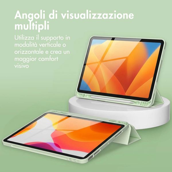Accezz Cover a libro in silicone Smart Apple iPad Air 11 pollici (2026) M4 / (2025) M3 / (2024) M2 / Air 5 (2022) / Air 4 (2020) - Verde chiaro