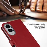 Selencia Cover a libro in vera pelle Samsung Galaxy S25 Edge - Rosso