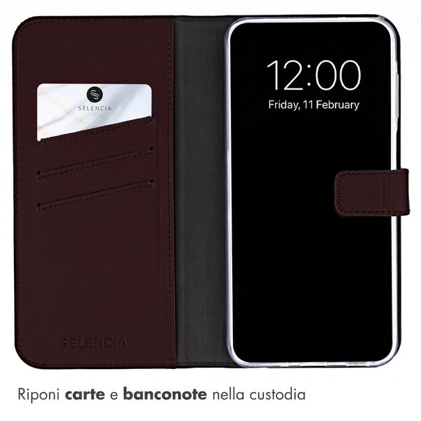 Selencia Cover a libro in vera pelle Samsung Galaxy A27 (5G) - Marrone scuro