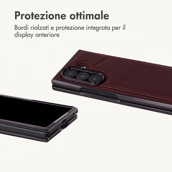 imoshion Cover posteriore MagSafe in pelle sintetica con portacarte Samsung Galaxy Z Fold 8 Ultra - Wine Red