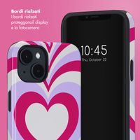 Selencia Cover posteriore Vivid con MagSafe Apple iPhone 14 - Double Hearts Rubine Red Lilac