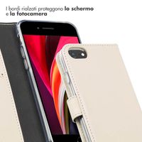 Selencia Cover a libro in vera pelle Apple iPhone SE (2022 / 2020) / 8 / 7 - Greige