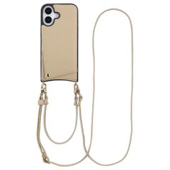 Selencia Cover per telefono Nova con cordino e portacarte Apple iPhone 17 - Beige