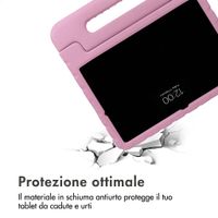 imoshion Cover Posteriore Kidsproof Design con maniglia Samsung Galaxy Tab A11 Plus / A9 Plus - Cuori rossi