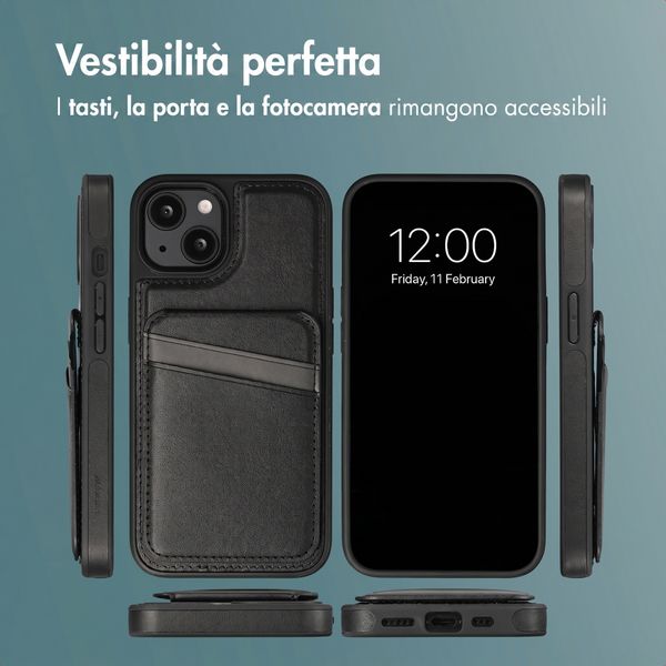 imoshion Cover Posteriore con Porta Carte e supporto Apple iPhone 15 - Nero