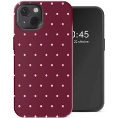 Selencia Cover posteriore Vivid con MagSafe Apple iPhone 13 - Happy Dots Burgundy