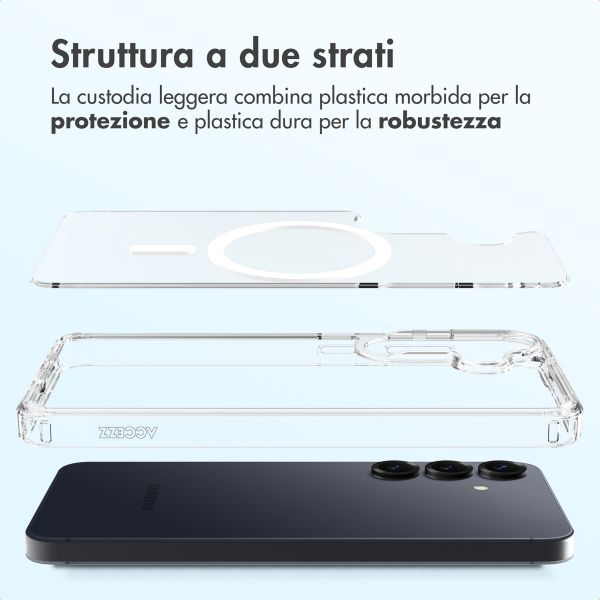 Accezz Cover posteriore Xtreme Impact con MagSafe Samsung Galaxy S25 - Trasparente