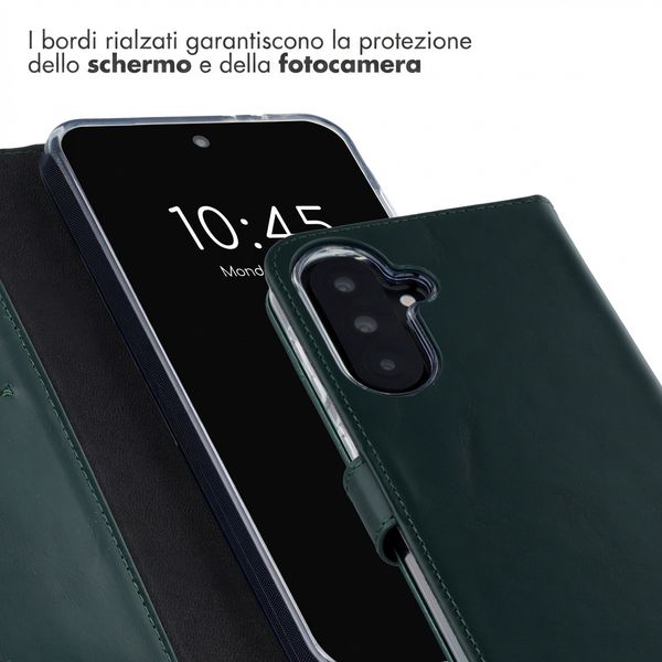 Selencia Cover a libro in vera pelle Samsung Galaxy A37 (5G) - Verde
