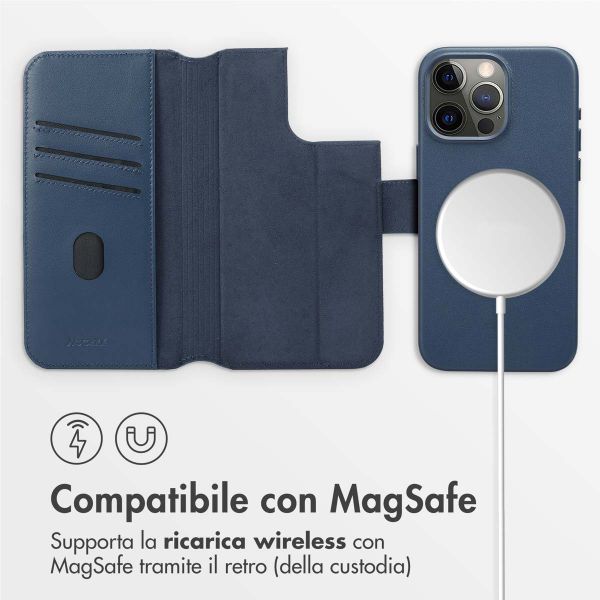 Accezz Cover in pelle 2 in 1 con MagSafe Apple iPhone 15 Pro Max - Nightfall Blue
