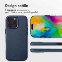 Accezz Cover in Pelle con MagSafe Apple iPhone 16 Pro Max - Nightfall Blue