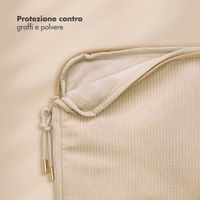 Selencia Cover per laptop in velluto a coste 13-14 pollici - Laptopsleeve - Beige