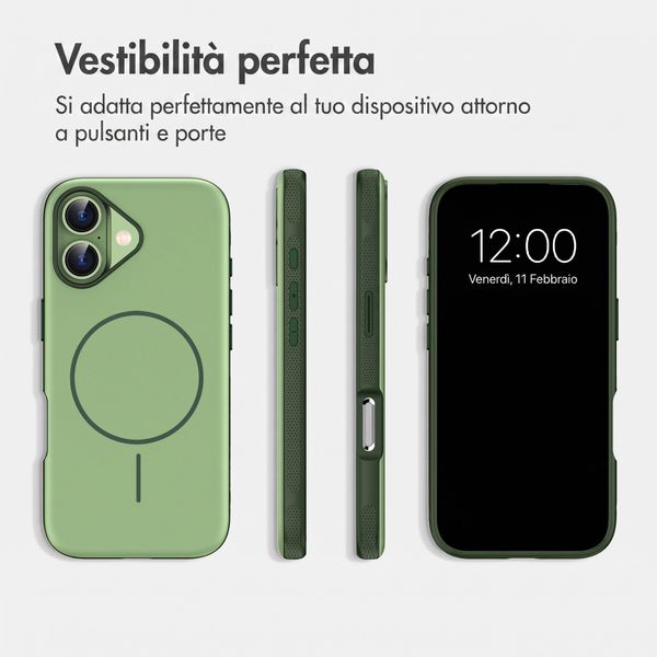 imoshion Cover posteriore Color con Thin MagSafe Ring Apple iPhone 16 - Verde scuro