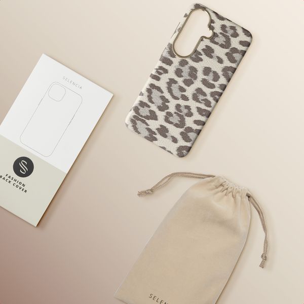 Selencia Cover Sabi Stampa pantera con MagSafe Samsung Galaxy S26 - Soft Ivory