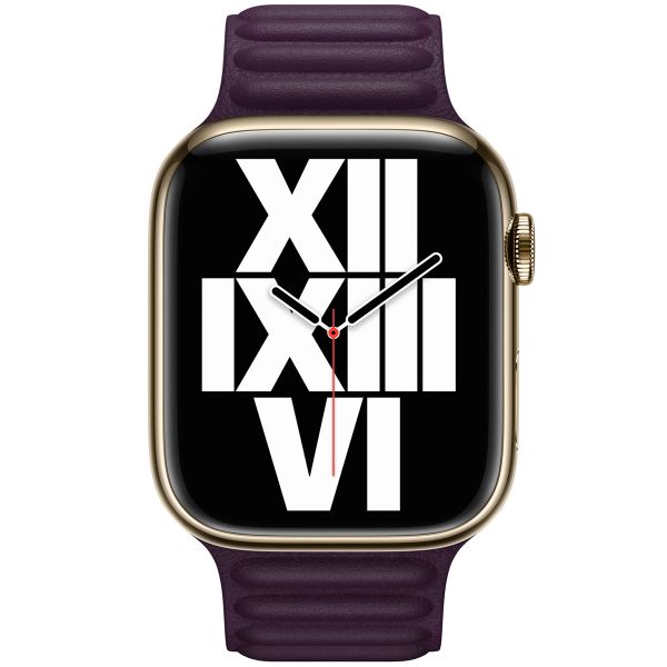 Apple Cinturino Leather Link Apple Watch | 44/45/46/49 mm - Taglia M/L - Dark Cherry