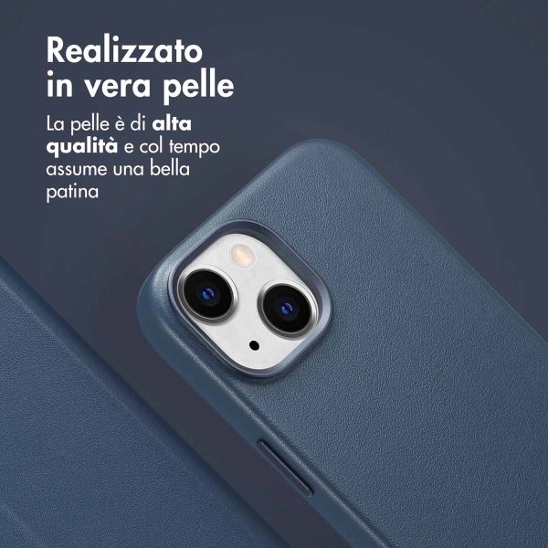 Accezz Cover in pelle 2 in 1 con MagSafe Apple iPhone 15 - Nightfall Blue