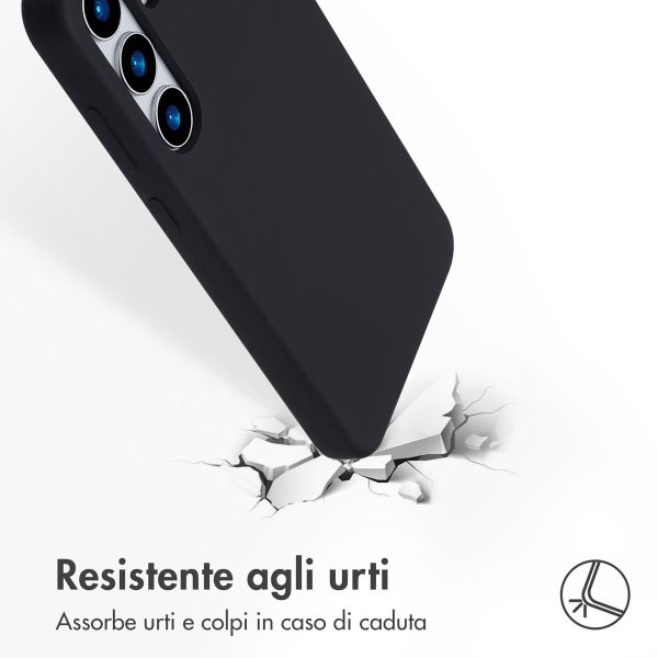 Accezz Cover in silicone liquido con MagSafe Samsung Galaxy S25 Plus - Nero