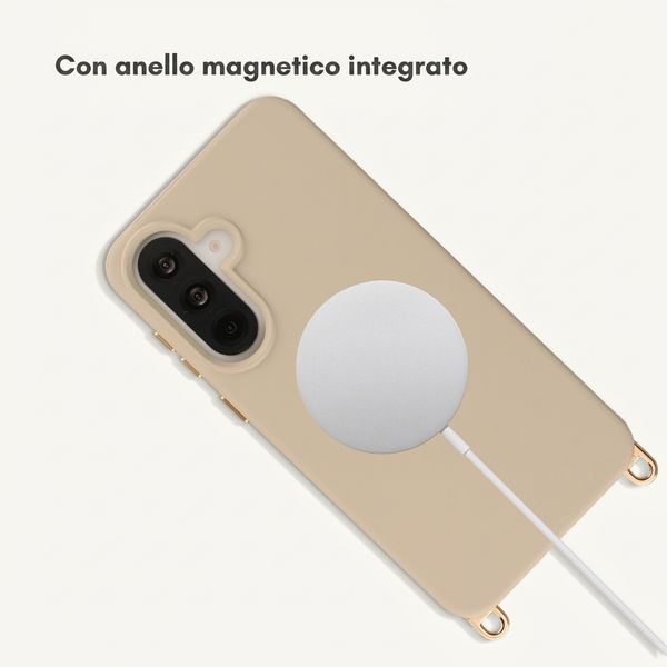 Selencia Cover posteriore Rivièra con MagSafe con ganci rimovibili Samsung Galaxy A37 (5G) - Milky Latte
