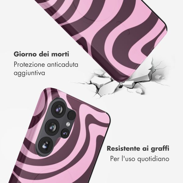 Selencia Cover posteriore Vivid con MagSafe Samsung Galaxy S26 Ultra - Wavy Swirl Pink Plum