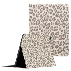 Selencia Libreria Sabi con stampa leopardata Apple iPad Air 11 pollici (2026) M4 / (2025) M3 / (2024) M2 / Air 5 (2022) / Air 4 (2020) - Soft Ivory