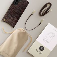Selencia Cover per telefono Nova Croco con cordino e portacarte Samsung Galaxy A57 (5G) - Choco Brown