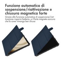 Accezz Libreria a tre ante robusta Samsung Galaxy Tab A9 Plus - Blu scuro
