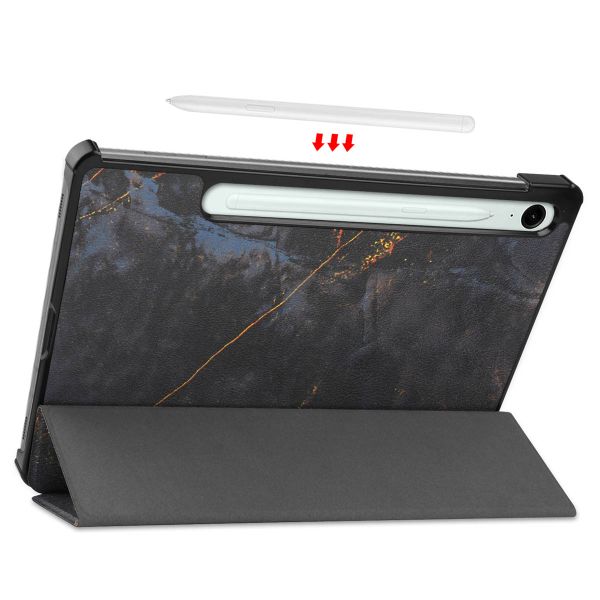 imoshion Cover Trifold Design Samsung Galaxy Tab S9 11.0 pollici / S10 Lite / S10 FE / S9 FE 10.9 pollici - Black Marble