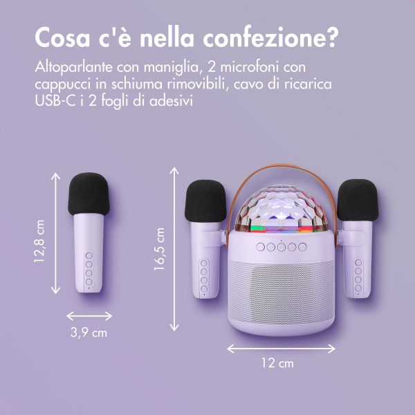 imoshion Sing & Shine Karaoke Set - Altoparlante e 2 microfoni - Lavender Lilac