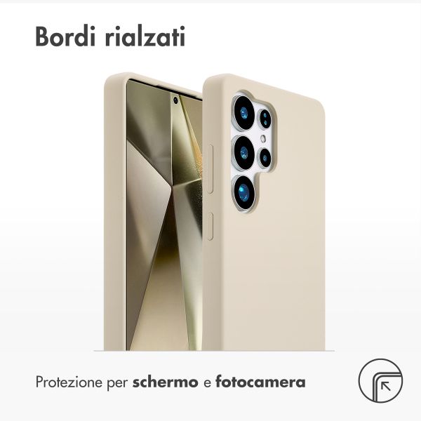 Accezz Cover in silicone liquido con MagSafe Samsung Galaxy S25 Ultra - Stone