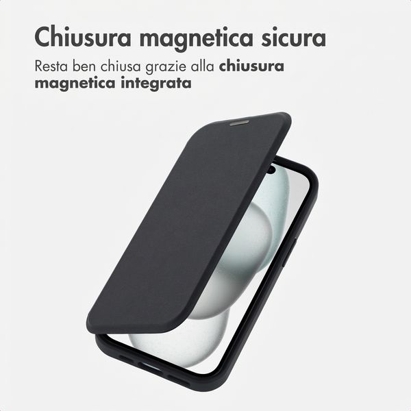 imoshion Bookcase trasparente con MagSafe Apple iPhone 15 - Nero