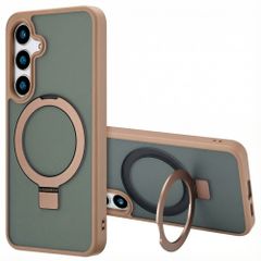 Accezz Cover con anello e supporto con MagSafe Samsung Galaxy S24 - Marrone