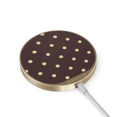 Burga Caricabatterie magnetico wireless - MagSafe e Qi2 - Sorry Busy / Gold