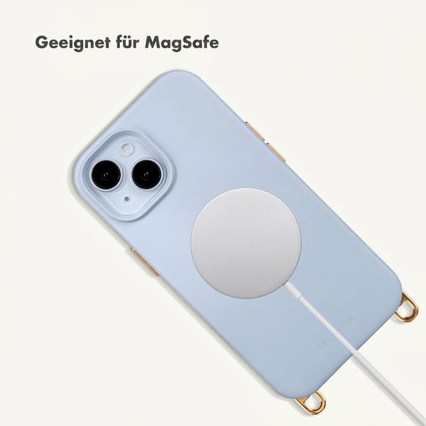 Selencia Rivièra MagSafe Backcover met afneembare haakjes Apple iPhone 15 - Powder Blue