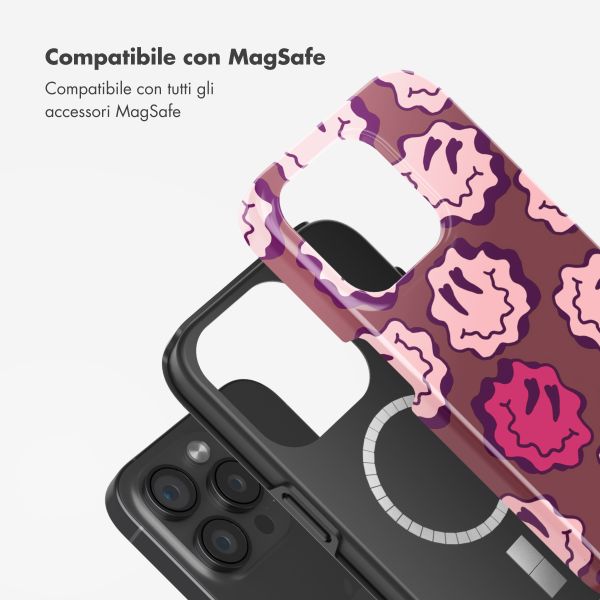 Selencia Cover posteriore Vivid con MagSafe Apple iPhone 15 Pro - Wavy Smiley Pink