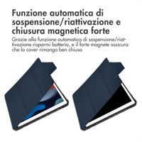 Accezz Libreria a tre ante robusta Apple iPad 9 (2021) 10.2 pollici / iPad 8 (2020) 10.2 pollici / iPad 7 (2019) 10.2 pollici - Blu scuro