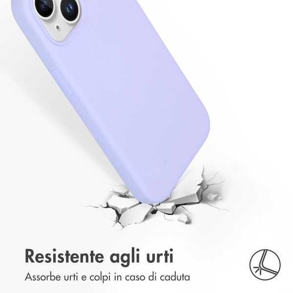 Accezz Cover in silicone liquido con MagSafe Apple iPhone 15 - Viola