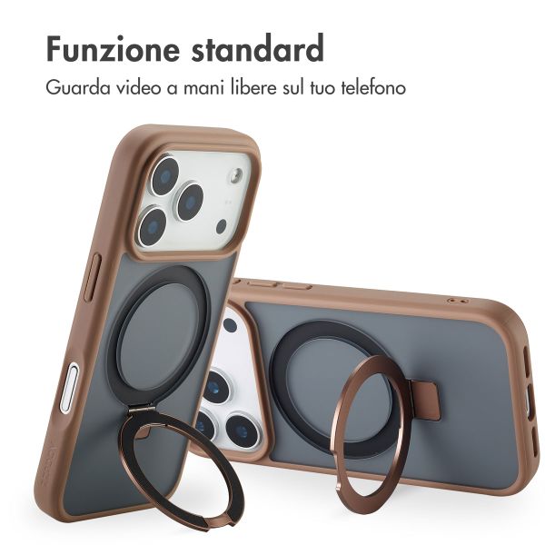 Accezz Cover con anello e supporto con MagSafe Apple iPhone 17 Pro - Marrone
