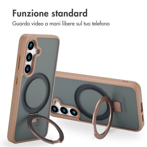 Accezz Cover con anello e supporto con MagSafe Samsung Galaxy S24 - Marrone