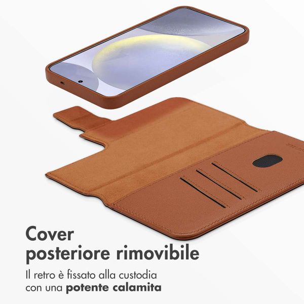 Accezz Cover in pelle 2 in 1 con MagSafe Samsung Galaxy S25 Plus - Sienna Brown